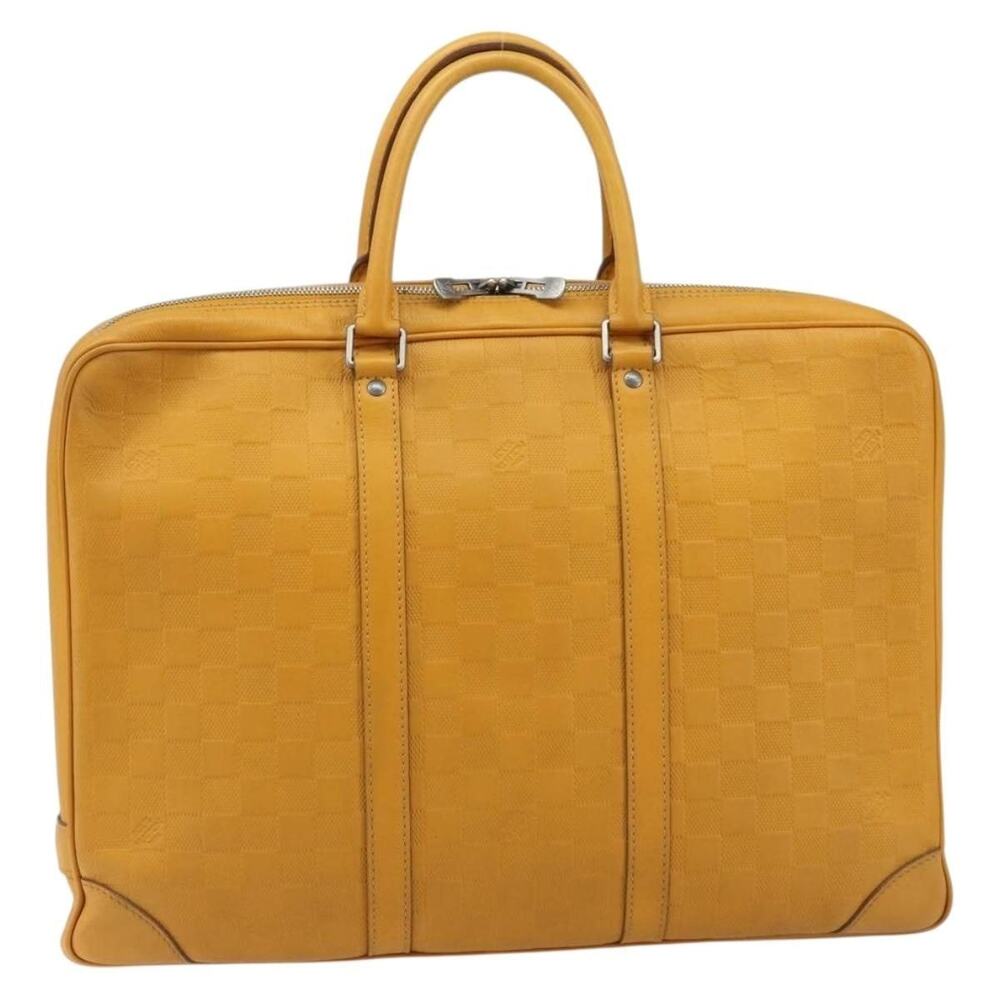 Louis Vuitton Damier Infini Porte Documents Voyage Bag Solar Yellow